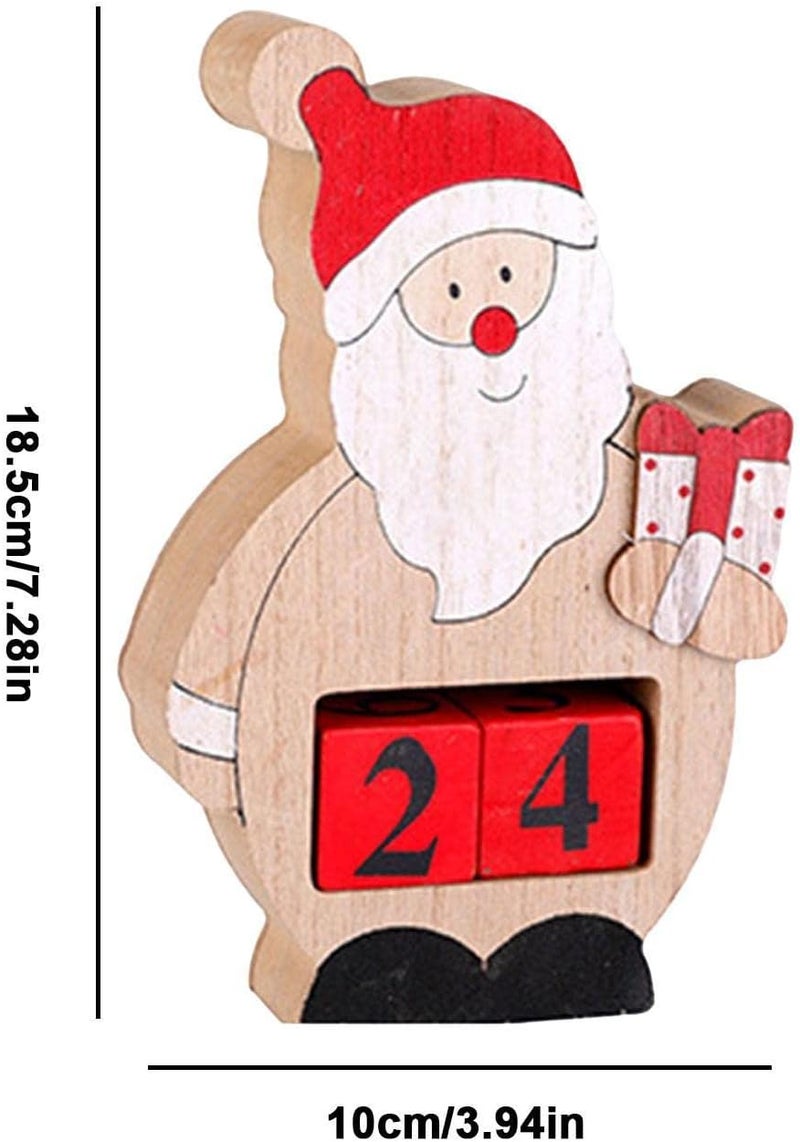 woobles Home Holiday Advent Calendar, Table Decor Christmas Gnome Statues with Numbers Blocks, Wooden Square Christmas Calendar Tabletop Decor for Weddings, Parties - Image 4